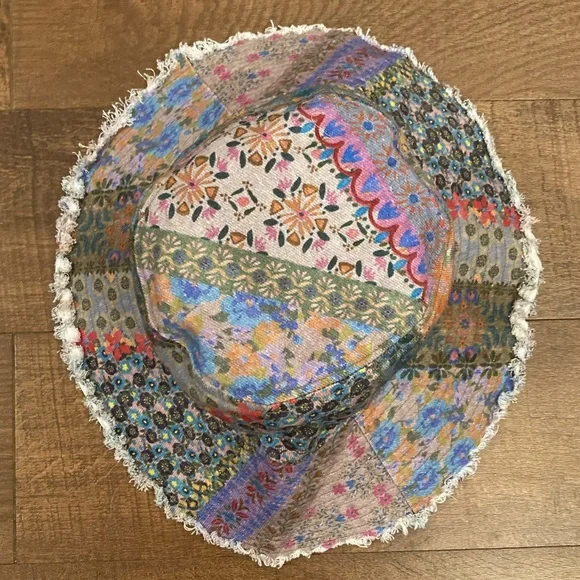 NATURAL LIFE Sandy Days Bucket Hat Watercolor Patchwork Sunny Day Boho Festival - Picture 2 of 14